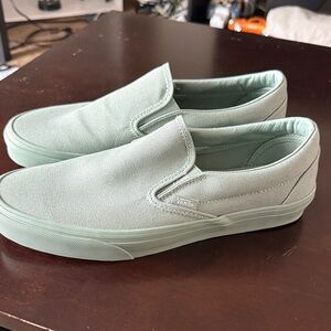 Vans Light Green Slip-On Sneakers
